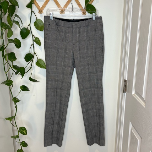 BANANA REPUBLIC Ryan Glen Black White Plaid Trouser Pant - Picture 1 of 8